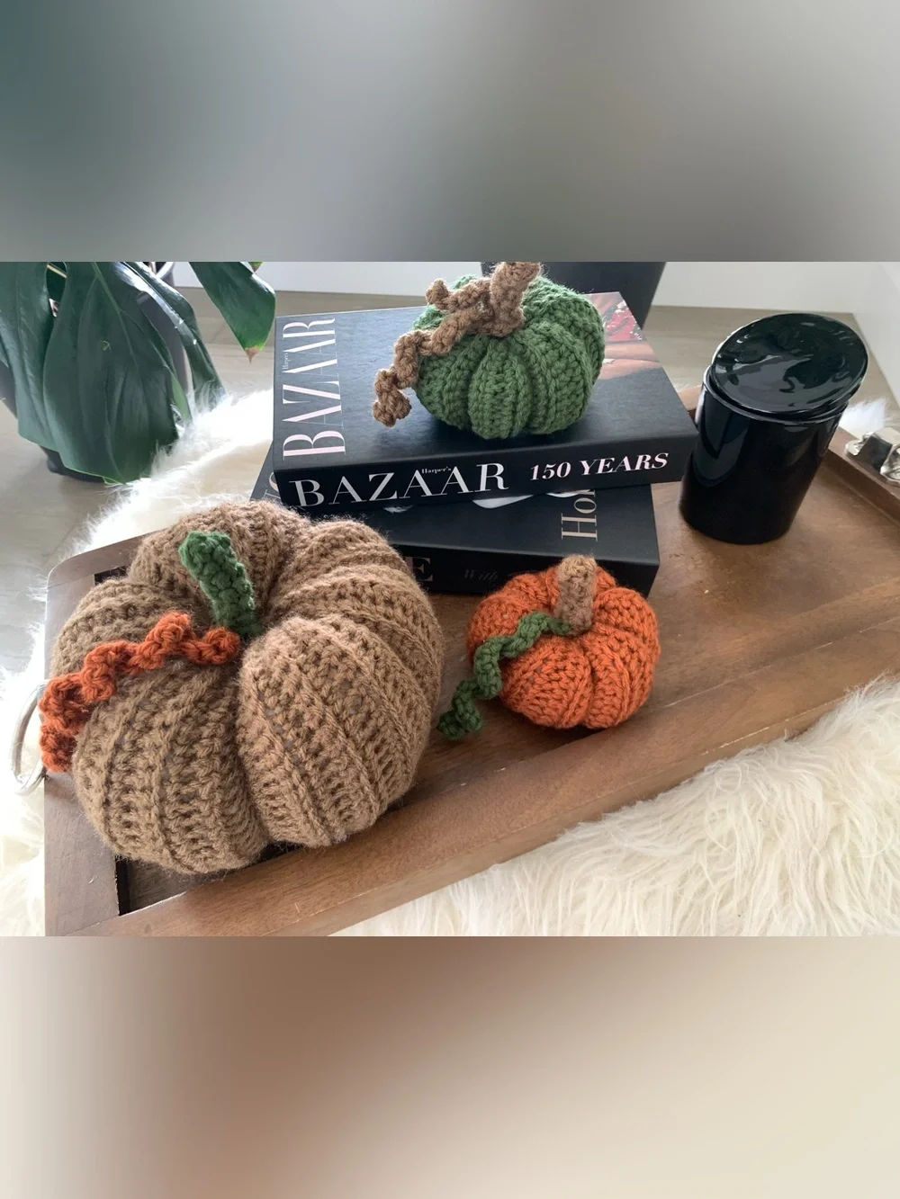 Fall Autumn Crochet Pumpkins set of three